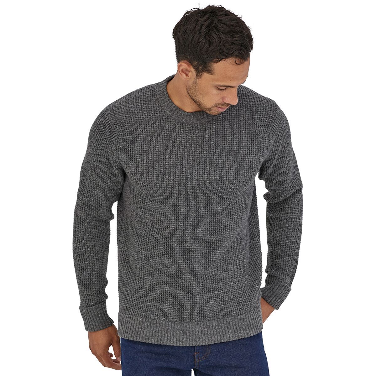 Image of Patagonia Recycled Wool Sweater - Men's Hex Grey, M