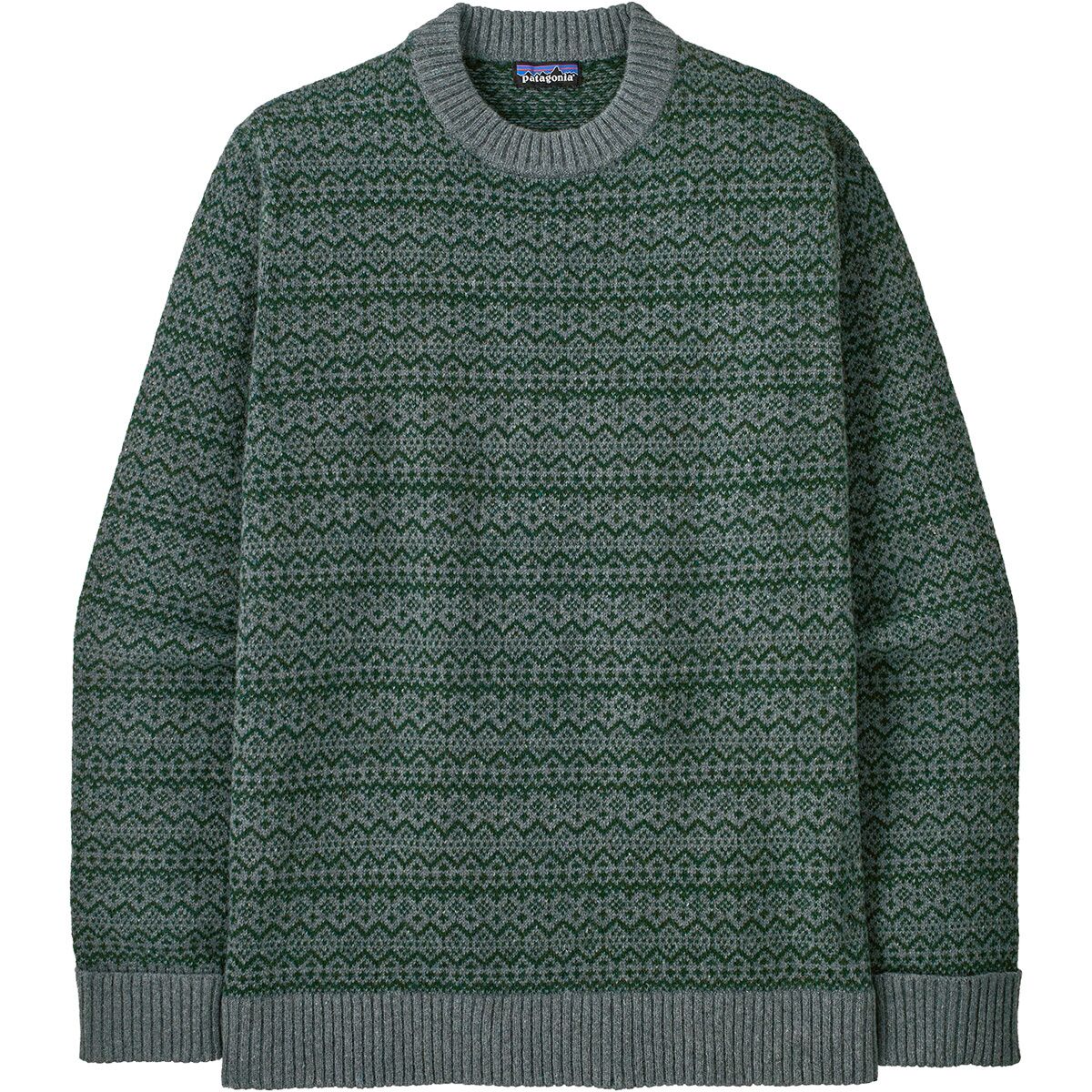 Image of Patagonia Recycled Wool Sweater - Men's Snow Squail/Blue Sage, L