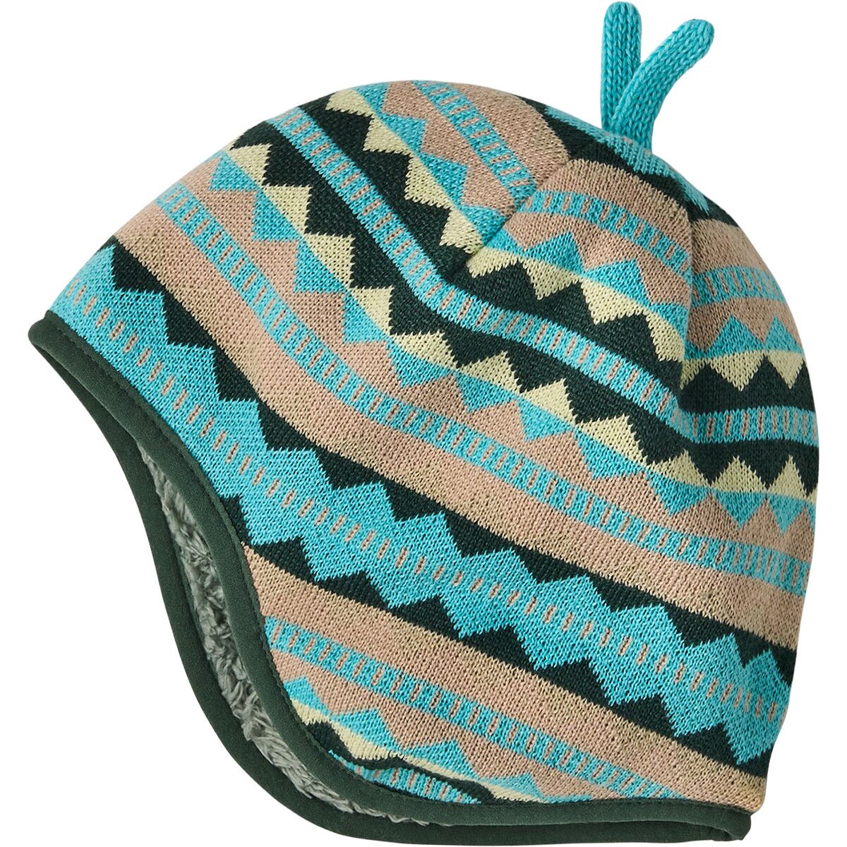 Image of Patagonia Baby Reversible Beanie - Infants' Diamond Stripe: Snowmelt Blue, 12M