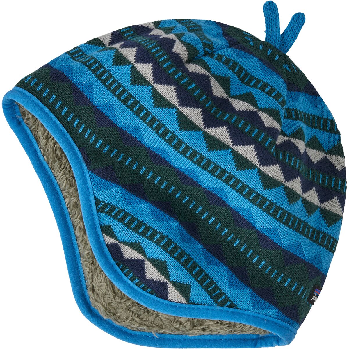 Patagonia Patagonia Baby Reversible Beanie - Infants' Diamond Stripe: Vessel Blue, 6M