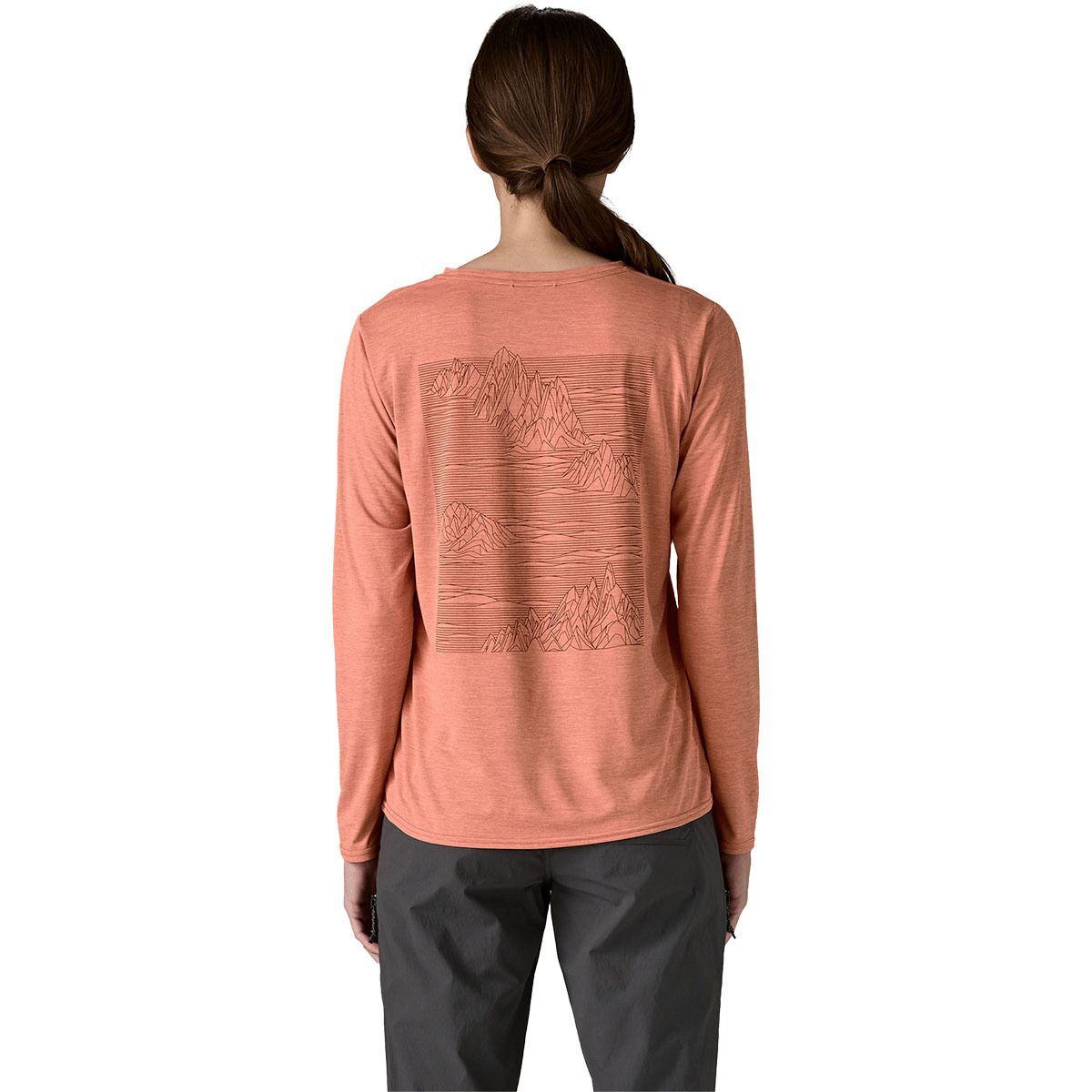 Image of Patagonia Capilene Cool Daily Graphic Long-Sleeve Shirt - Women's Strataspire: Moment Pink X-Dye, M