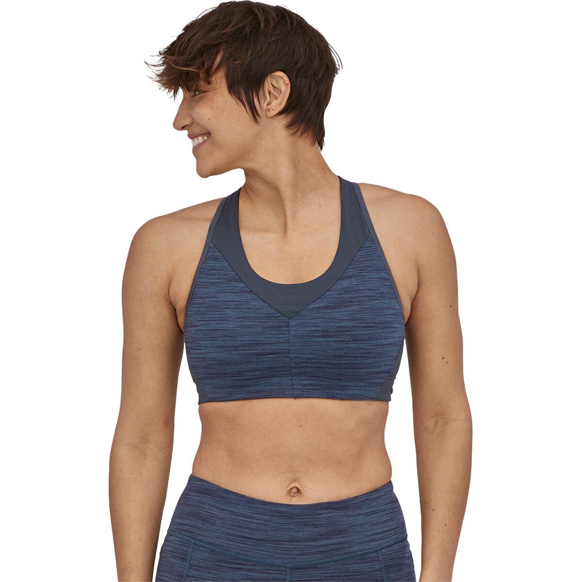 Patagonia Wild Trails Sports Bra - Women's Space Dye/Dolomite Blue, L