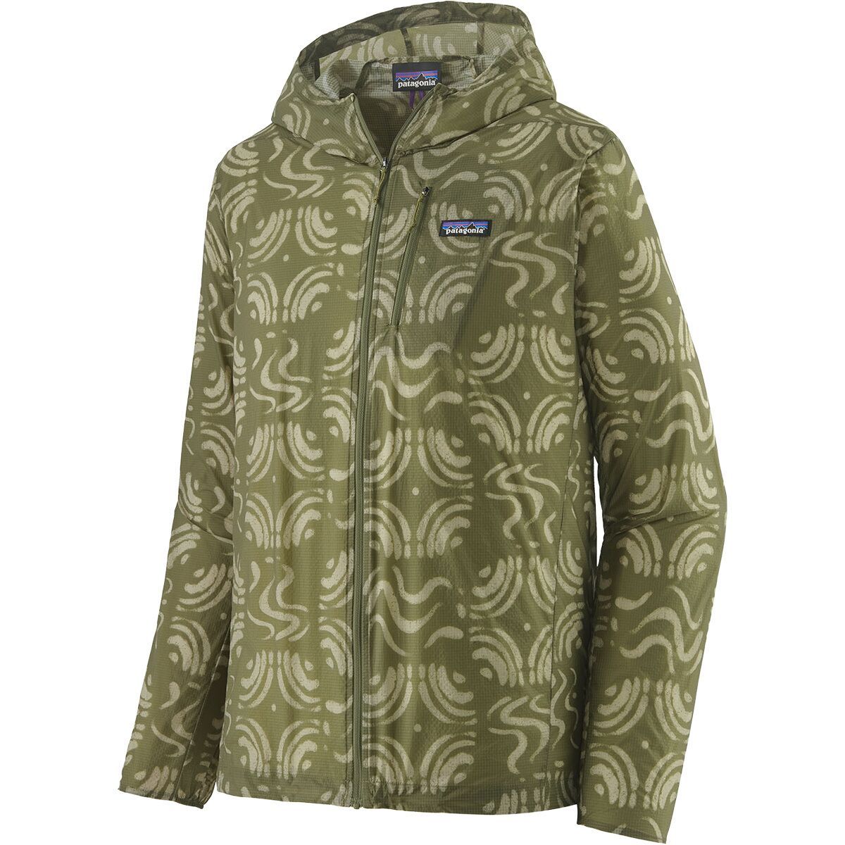 Image of Patagonia Houdini Full-Zip Jacket - Men's Sand Waves: Caper Green, XXL