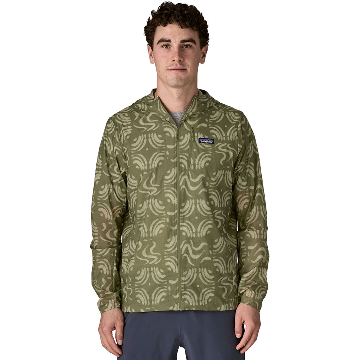 Image of Patagonia Houdini Full-Zip Jacket - Men's Sand Waves: Caper Green, L