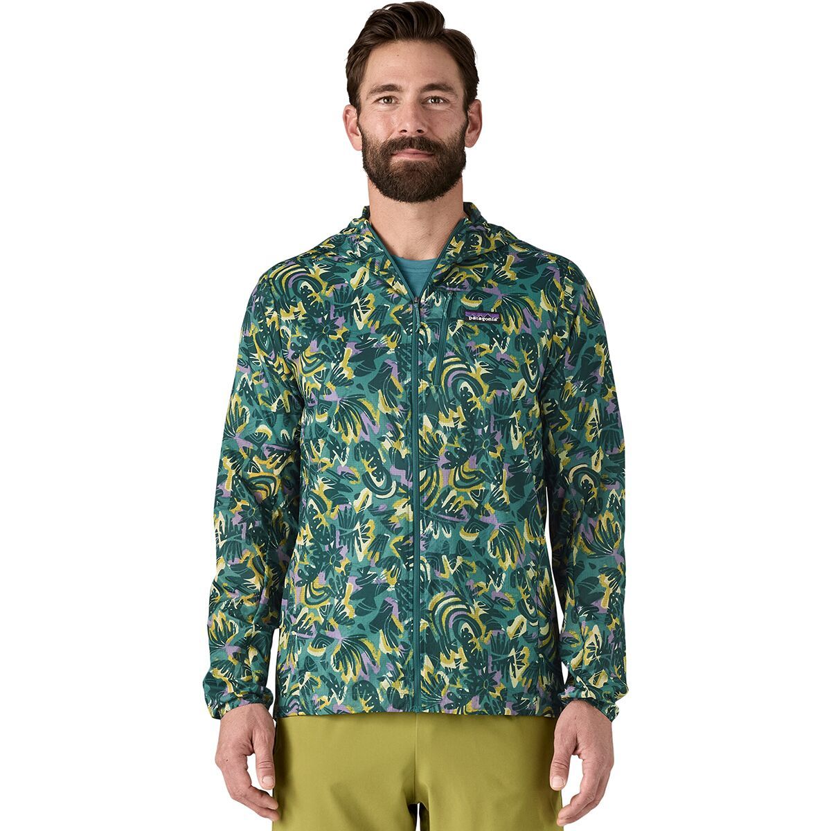 Image of Patagonia Houdini Full-Zip Jacket - Men's Wild Botanist: Wetland Blue, M