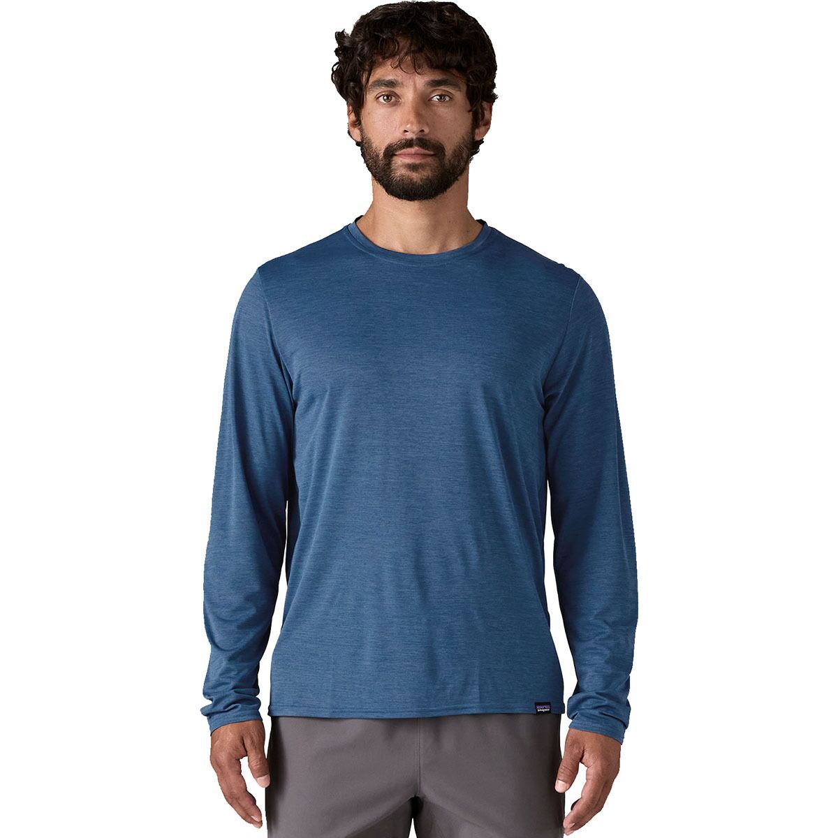 Image of Patagonia Capilene Cool Daily Long-Sleeve Shirt - Men's Clement Blue/Light Clement Blue X-Dye, S