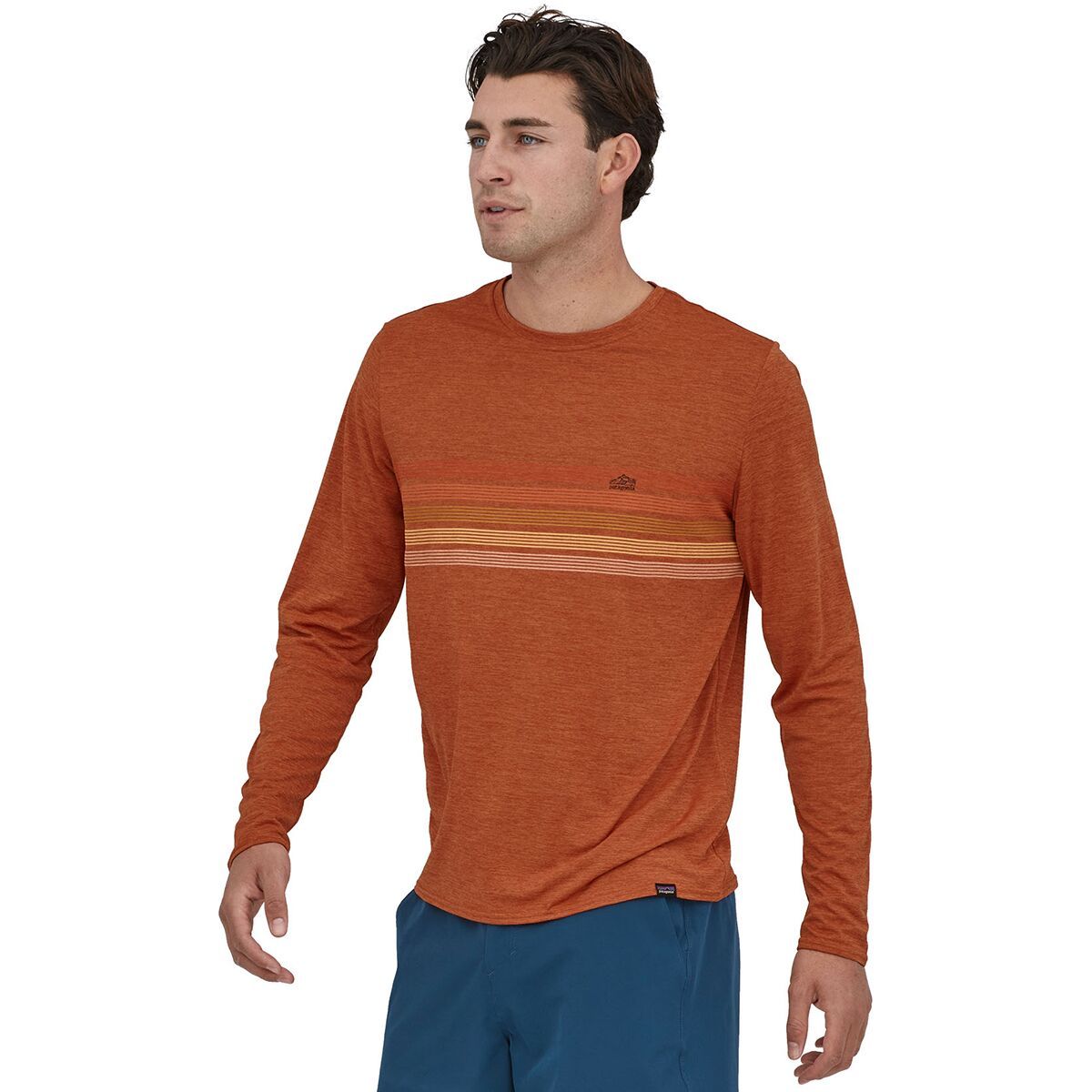 Patagonia Capilene Cool Daily Graphic Long-Sleeve Shirt - Men's Line Logo Ridge Stripe, S