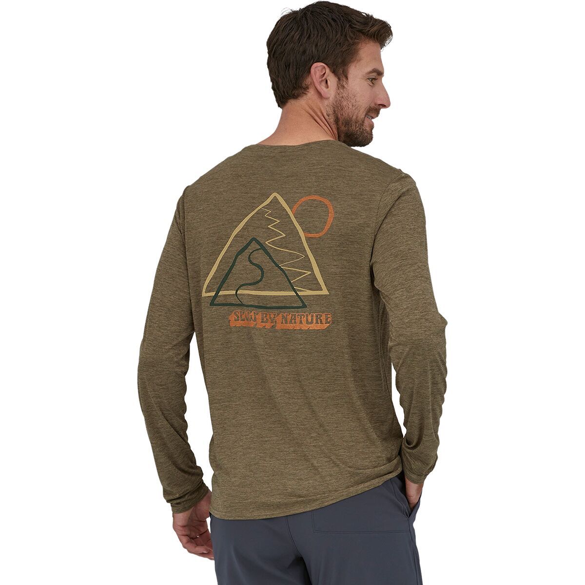 Patagonia Capilene Cool Daily Graphic Long-Sleeve Shirt - Men's Slow Going: Basin Green X-Dye, L