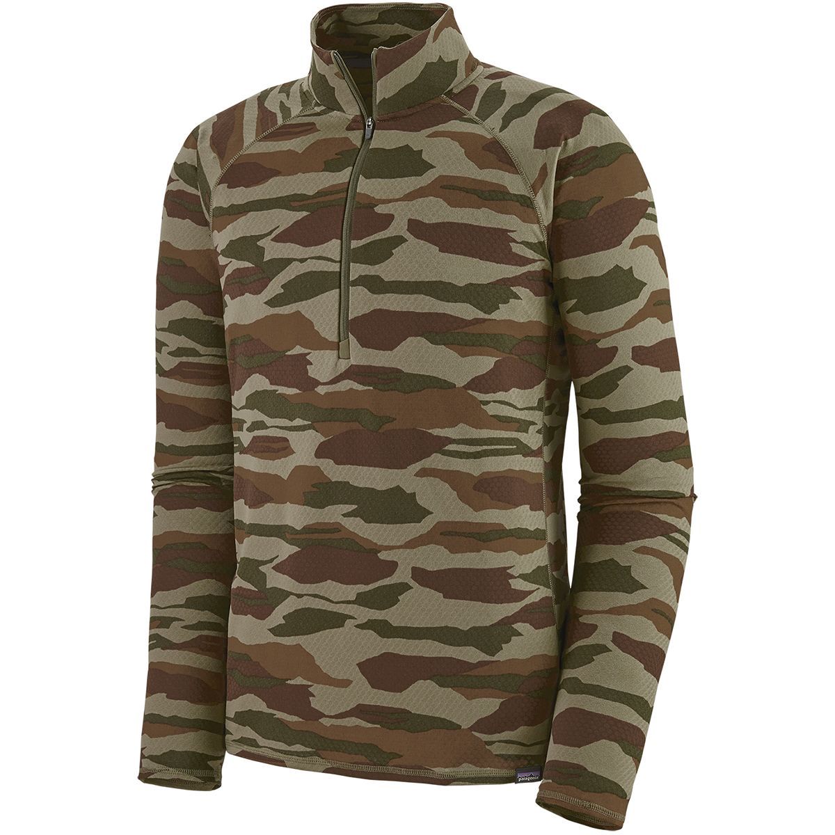Patagonia Capilene Midweight Zip-Neck Top - Men's Bear Witness Camo/Sage Khaki, XXL