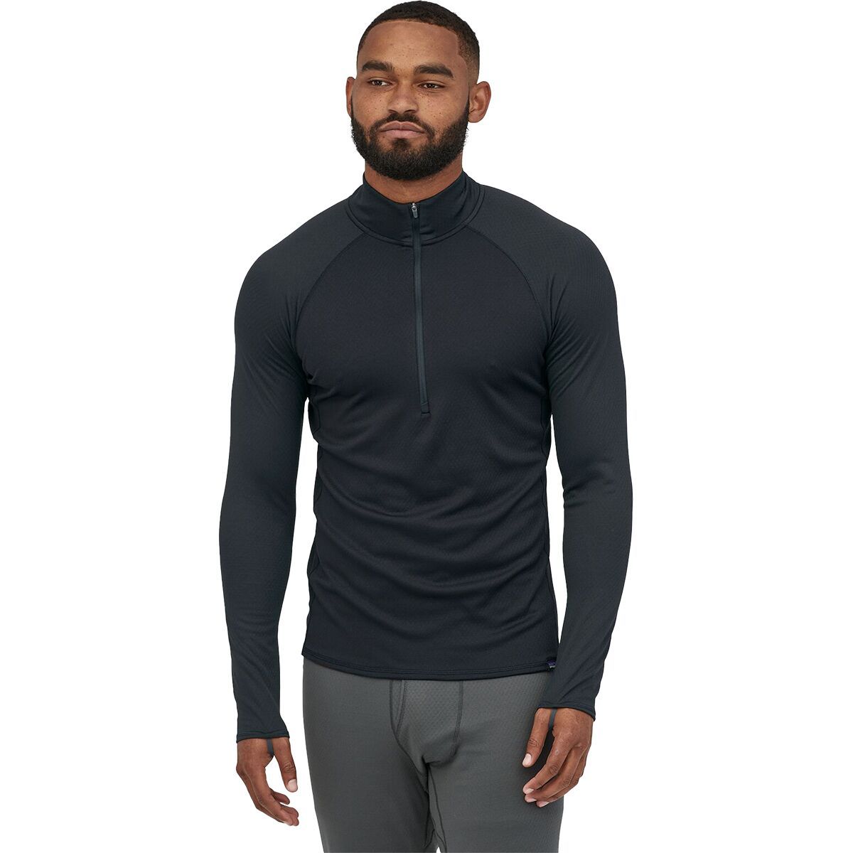 Image of Patagonia Capilene Midweight Zip-Neck Top - Men's Black, XL