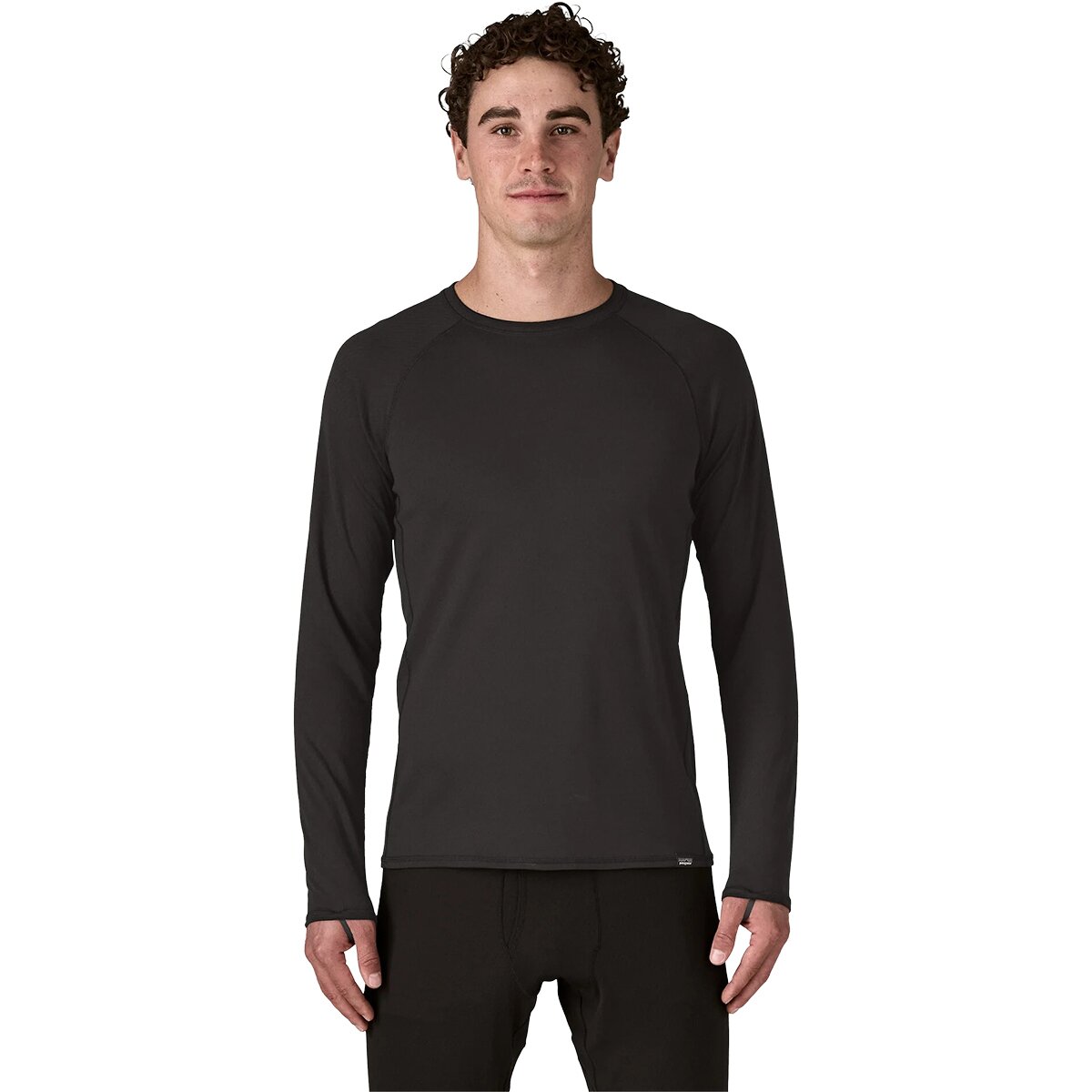 Image of Patagonia Capilene Midweight Crew Top - Men's Black, XXL