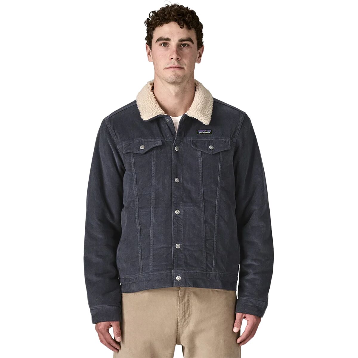 Image of Patagonia Pile-Lined Trucker Jacket - Men's Smolder Blue, XXL