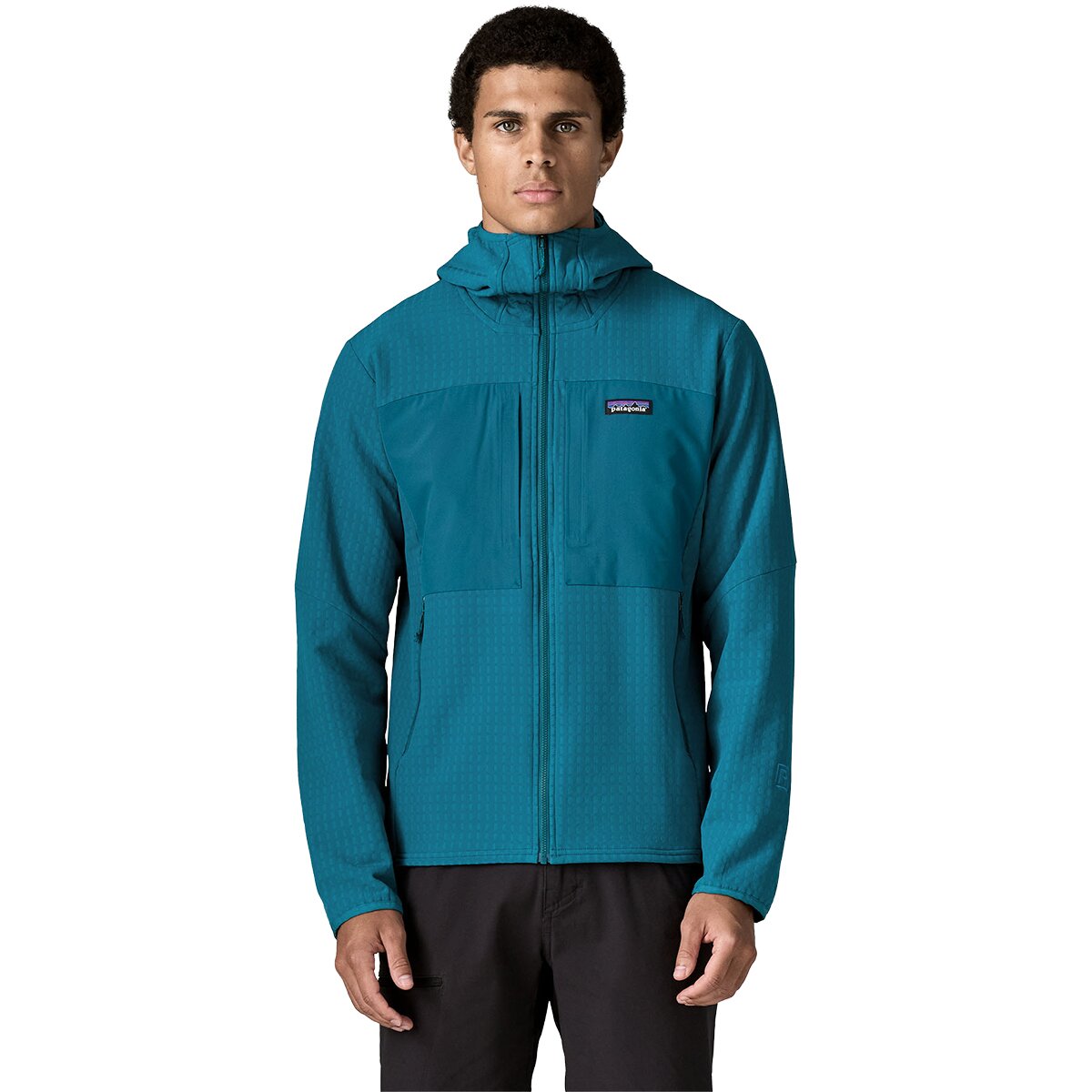 Image of Patagonia R2 TechFace Hooded Fleece Jacket - Men's Glacial Blue, M