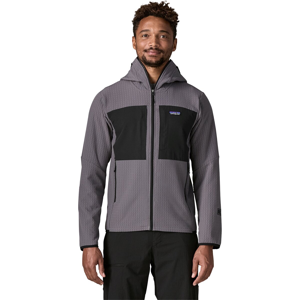 Image of Patagonia R2 TechFace Hooded Fleece Jacket - Men's May Grey, XXL