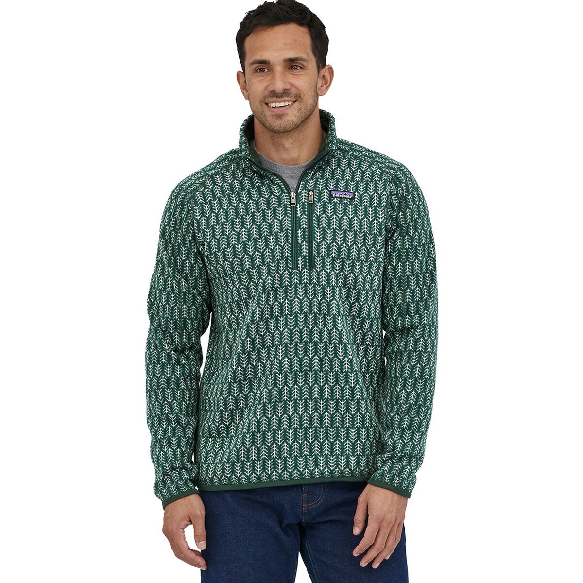 Patagonia Better Sweater 1/4-Zip Fleece Jacket - Men's Pine Knit: Northern Green, M