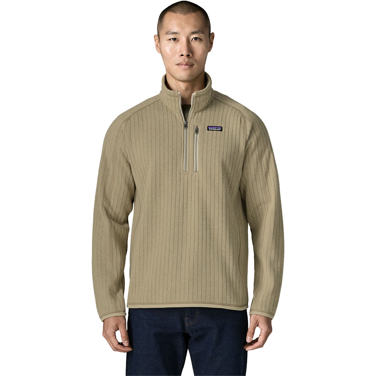 Image of Patagonia Better Sweater 1/4-Zip Fleece Jacket - Men's Weathered Stone Rib Knit, S
