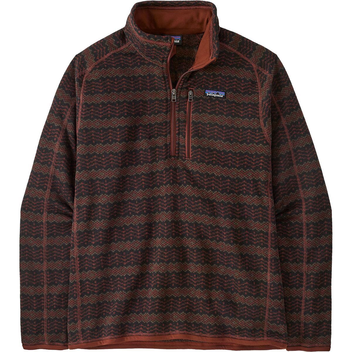 Image of Patagonia Better Sweater 1/4-Zip Fleece Jacket - Men's Woven Together: Dried Vanilla, L