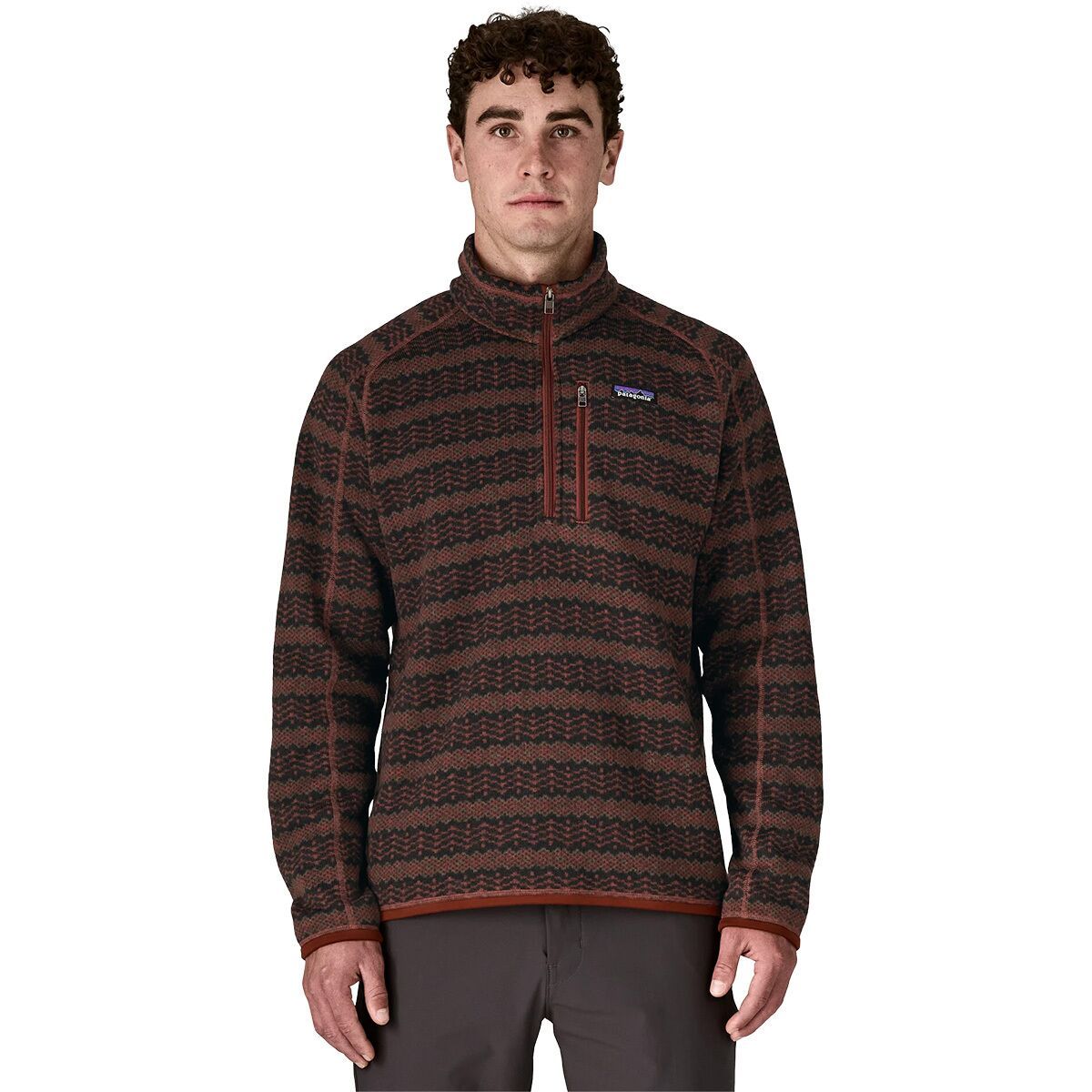 Image of Patagonia Better Sweater 1/4-Zip Fleece Jacket - Men's Woven Together: Dried Vanilla, M