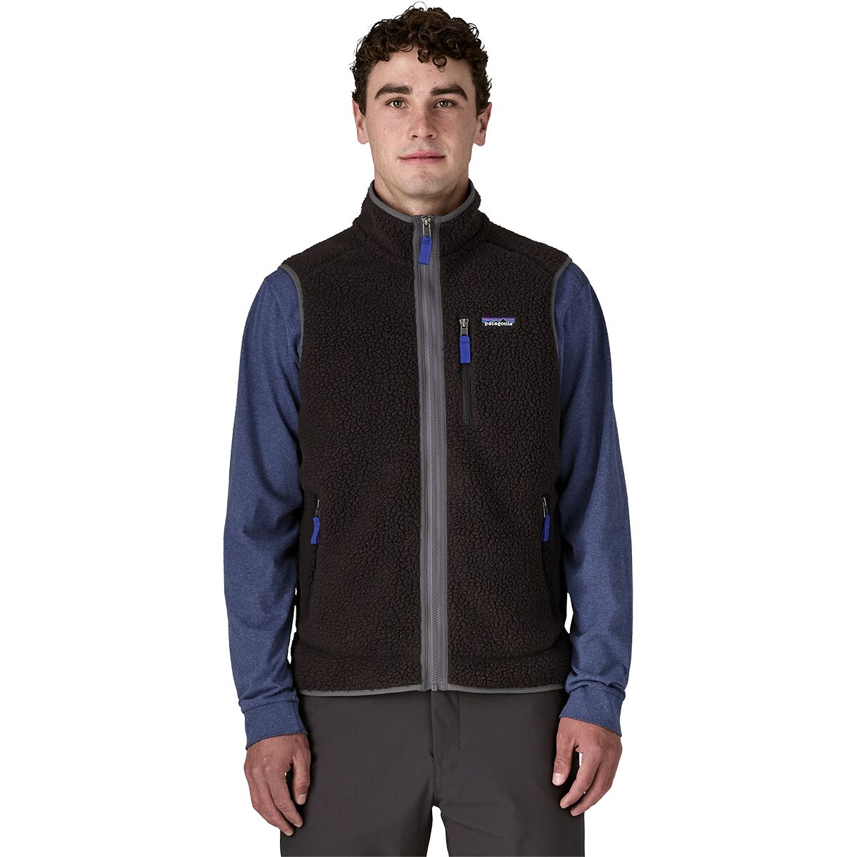 Image of Patagonia Retro Pile Vest - Men's Black/Forge Grey, L