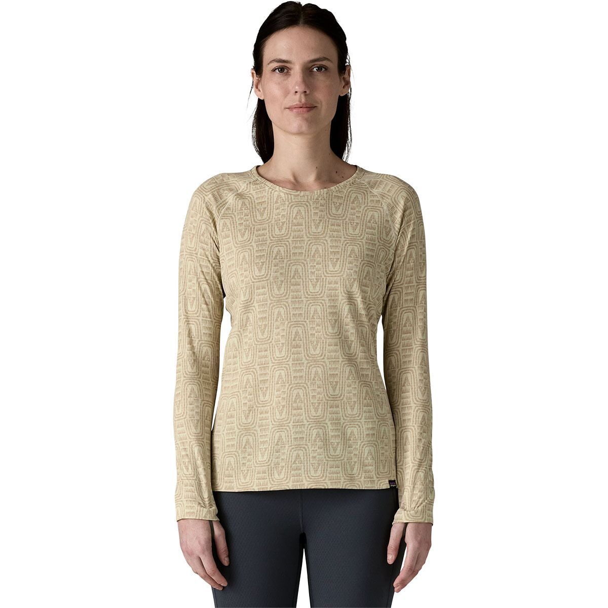 Image of Patagonia Capilene Midweight Crew Top - Women's Flow: Dyno White, S