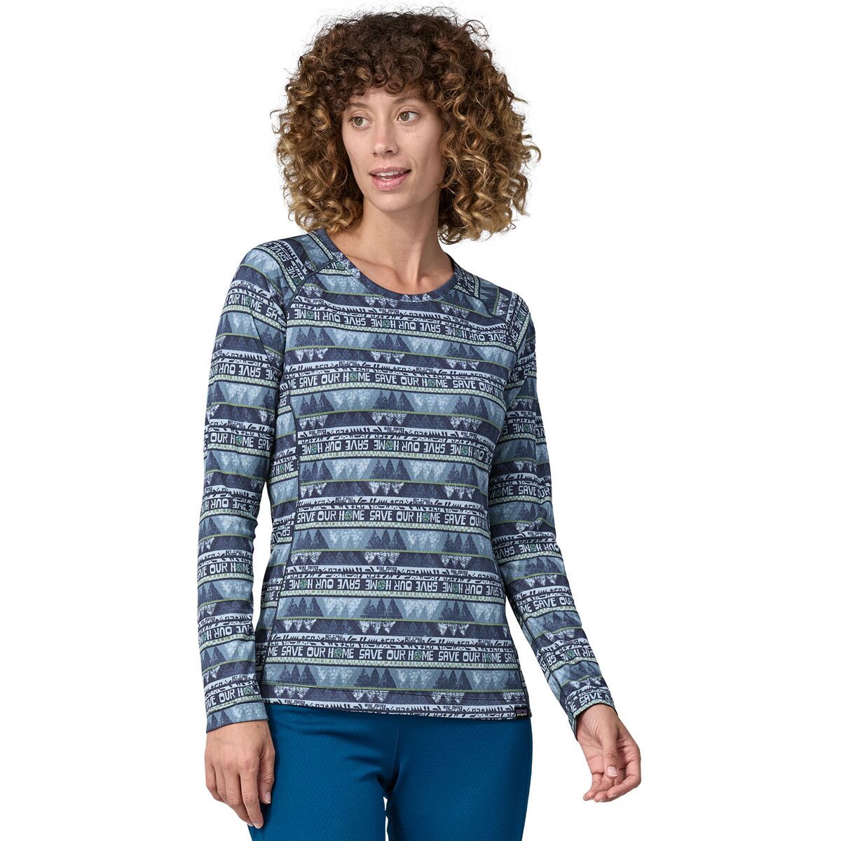 Patagonia Capilene Midweight Crew Top - Women's Home/Dolomite Blue, XS