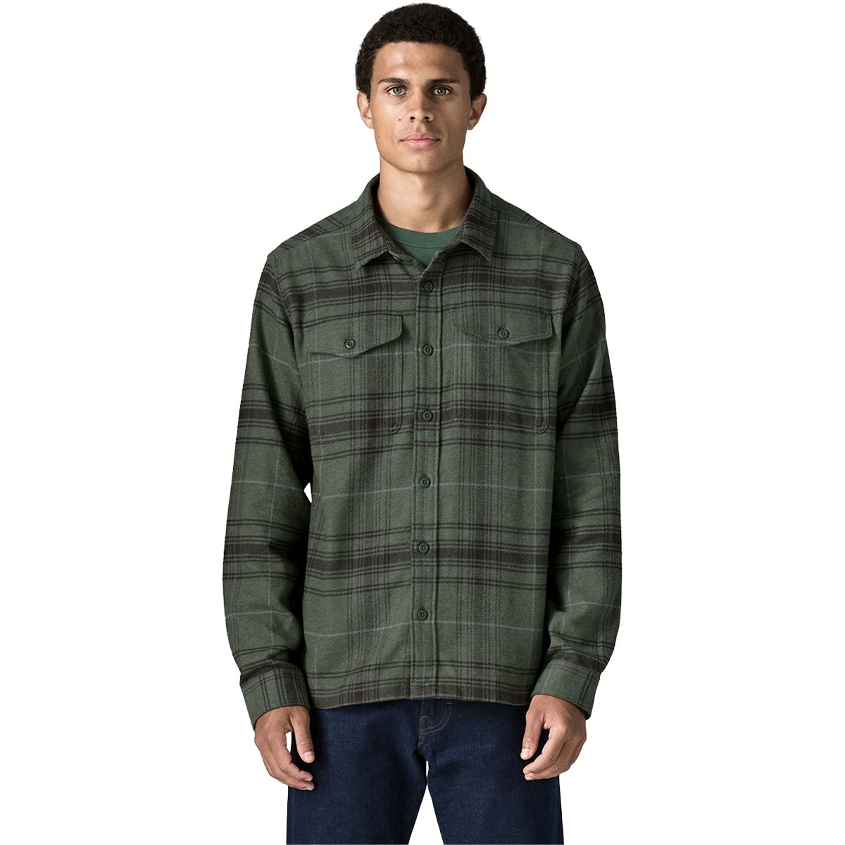 Image of Patagonia Fjord Flannel Shirt - Men's Dissolve/Treeline Green, M