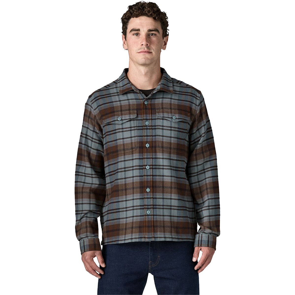 Image of Patagonia Fjord Flannel Shirt - Men's Rising Storm/Blue Sage, L