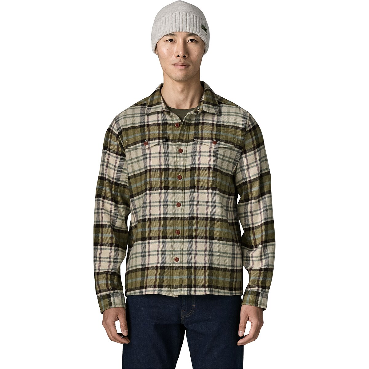 Image of Patagonia Fjord Flannel Shirt - Men's Rising Storm/Weathered Stone, XL