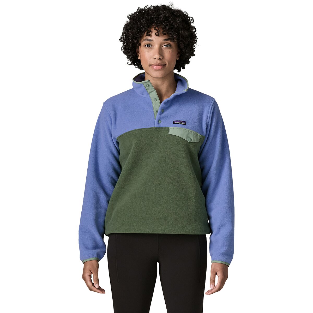 Image of Patagonia Synchilla Lightweight Snap-T Fleece Pullover - Women's Canopy Green, S