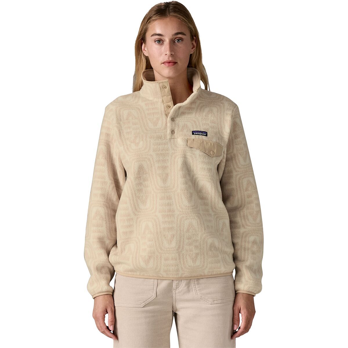 Image of Patagonia Synchilla Lightweight Snap-T Fleece Pullover - Women's Flow: Dyno White, S