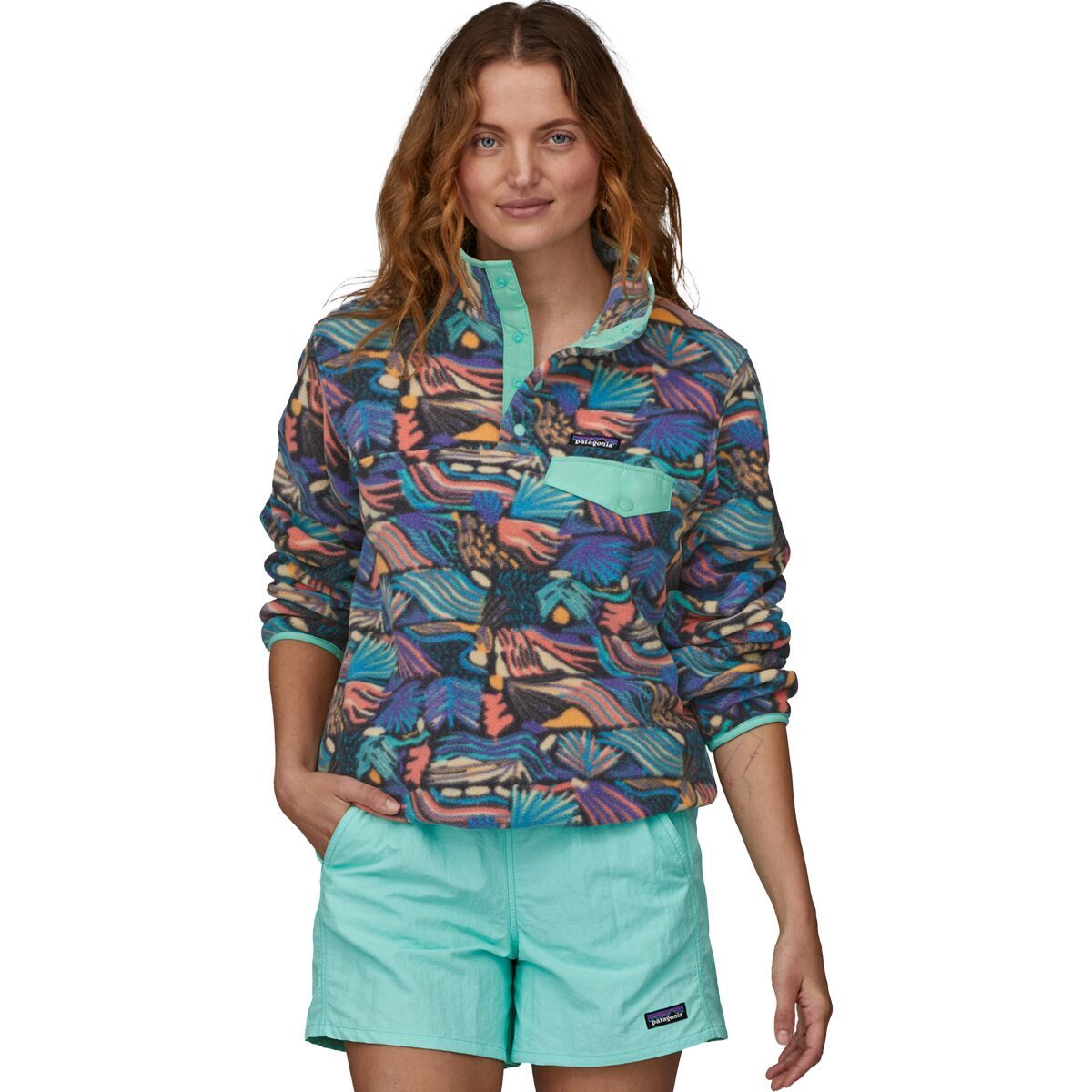 Patagonia Synchilla Lightweight Snap-T Fleece Pullover - Women's Joy/Pitch Blue, XXL
