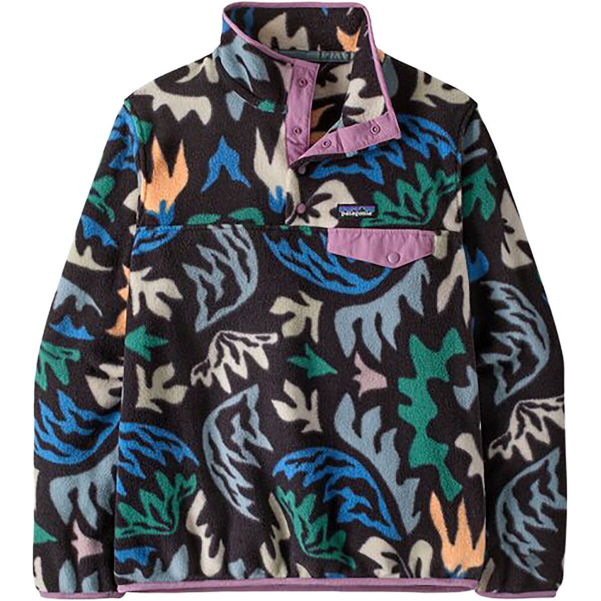 Image of Patagonia Synchilla Lightweight Snap-T Fleece Pullover - Women's Kaleido/Black, XS