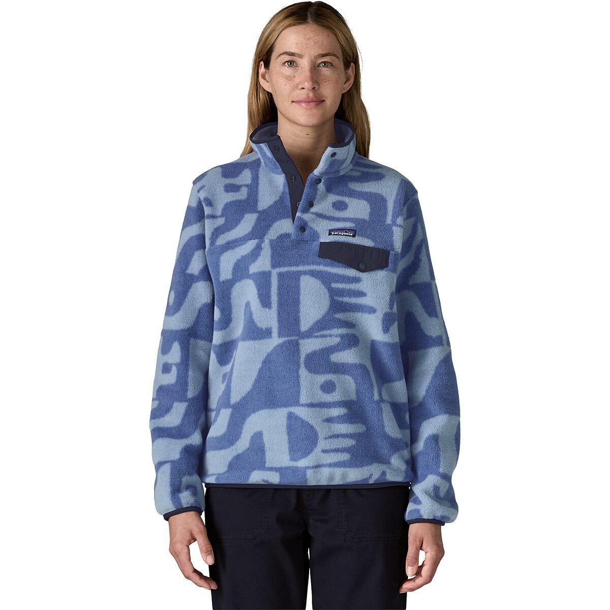 Image of Patagonia Synchilla Lightweight Snap-T Fleece Pullover - Women's Mother Tree: Barnacle Blue, XL
