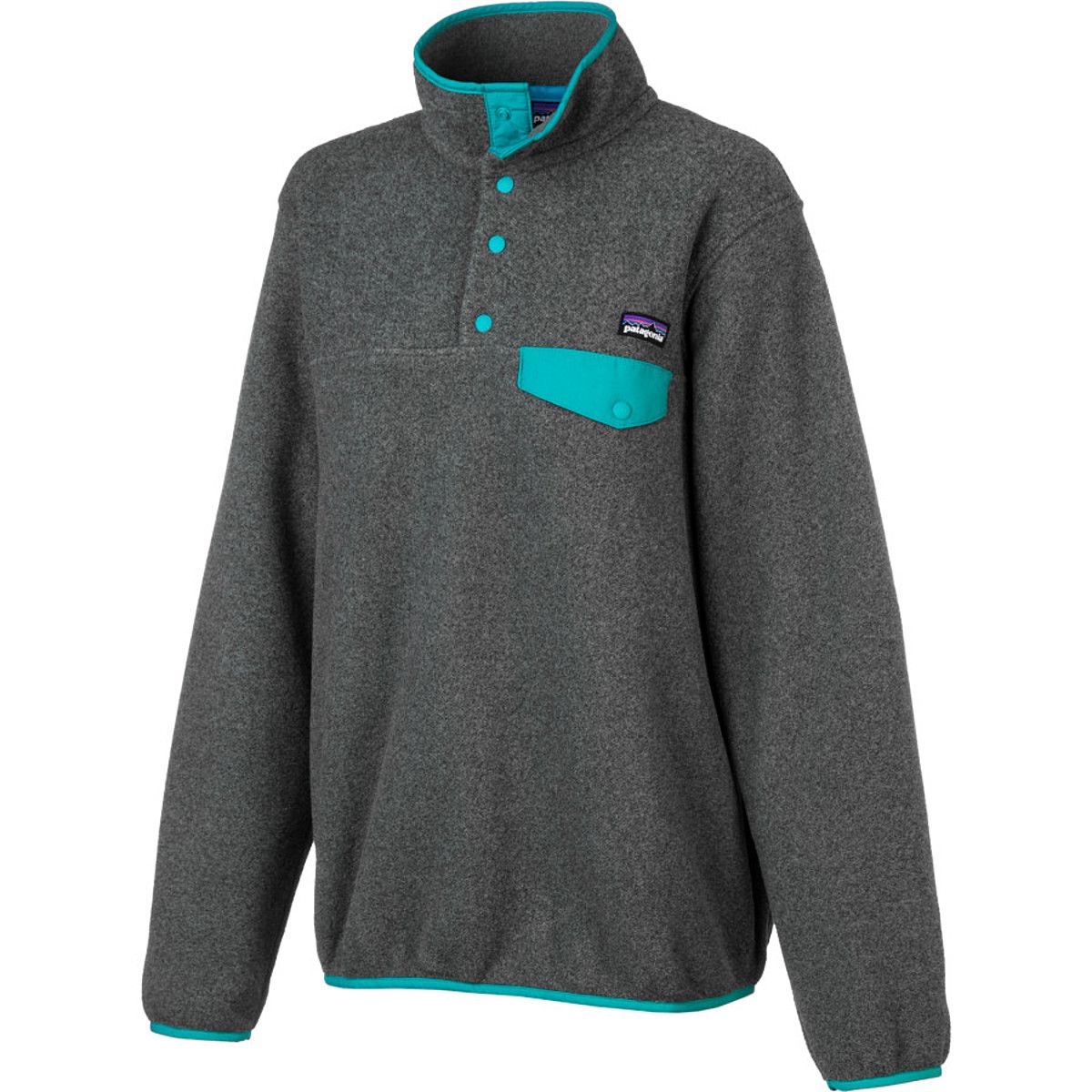 Patagonia Synchilla Lightweight Snap-T Fleece Pullover - Women's Nickel/Teal Green, XL