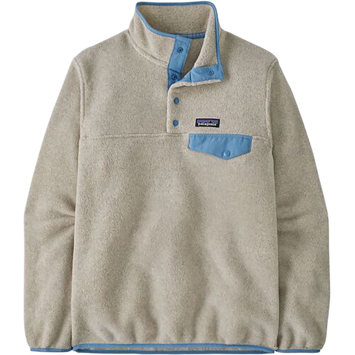 Image of Patagonia Synchilla Lightweight Snap-T Fleece Pullover - Women's Oatmeal Heather/Shore Blue, S