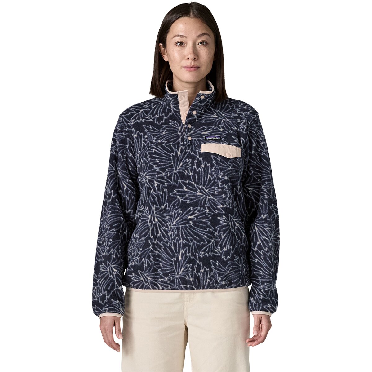 Image of Patagonia Synchilla Lightweight Snap-T Fleece Pullover - Women's Saxifrage/Sunken Blue, M