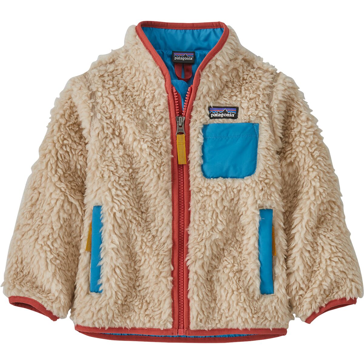 Patagonia Baby Retro-X Jacket, Dark Natural w/Anacapa Blue / 6-12m