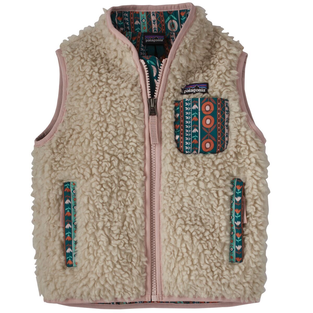 Patagonia Retro-X Fleece Vest - Toddler Girls' Natural/Fuzzy Mauve, 3T