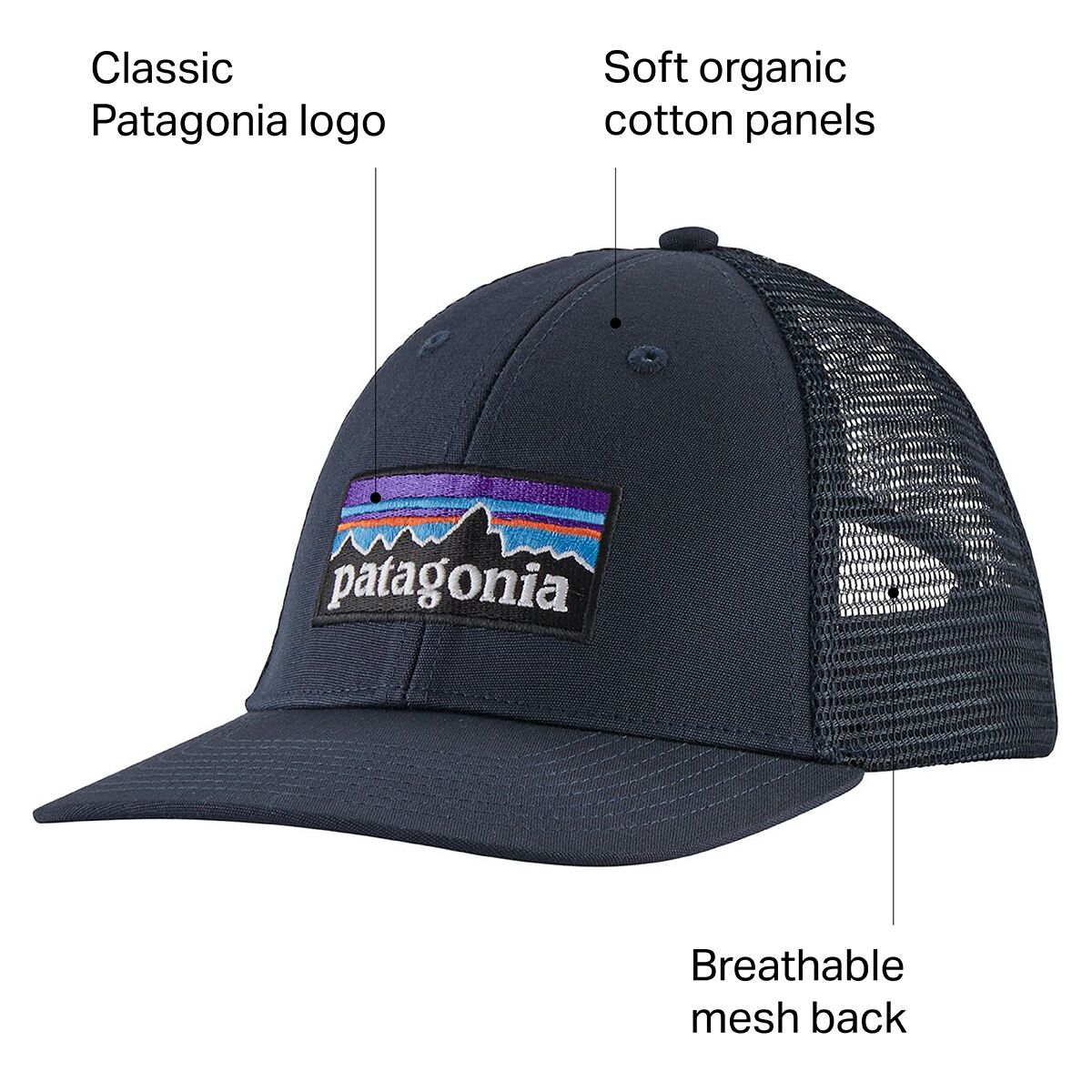 Men's Patagonia Logo Trucker Hat 5386454 - One Size / Navy Blue