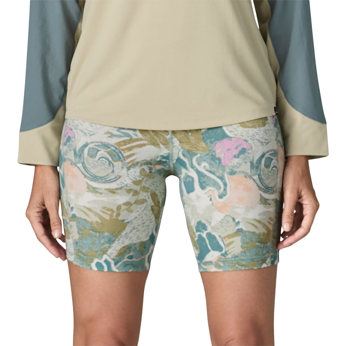 Image of Patagonia Nether Bike Liner Short - Women's Moon Tripper: Weathered Stone, M