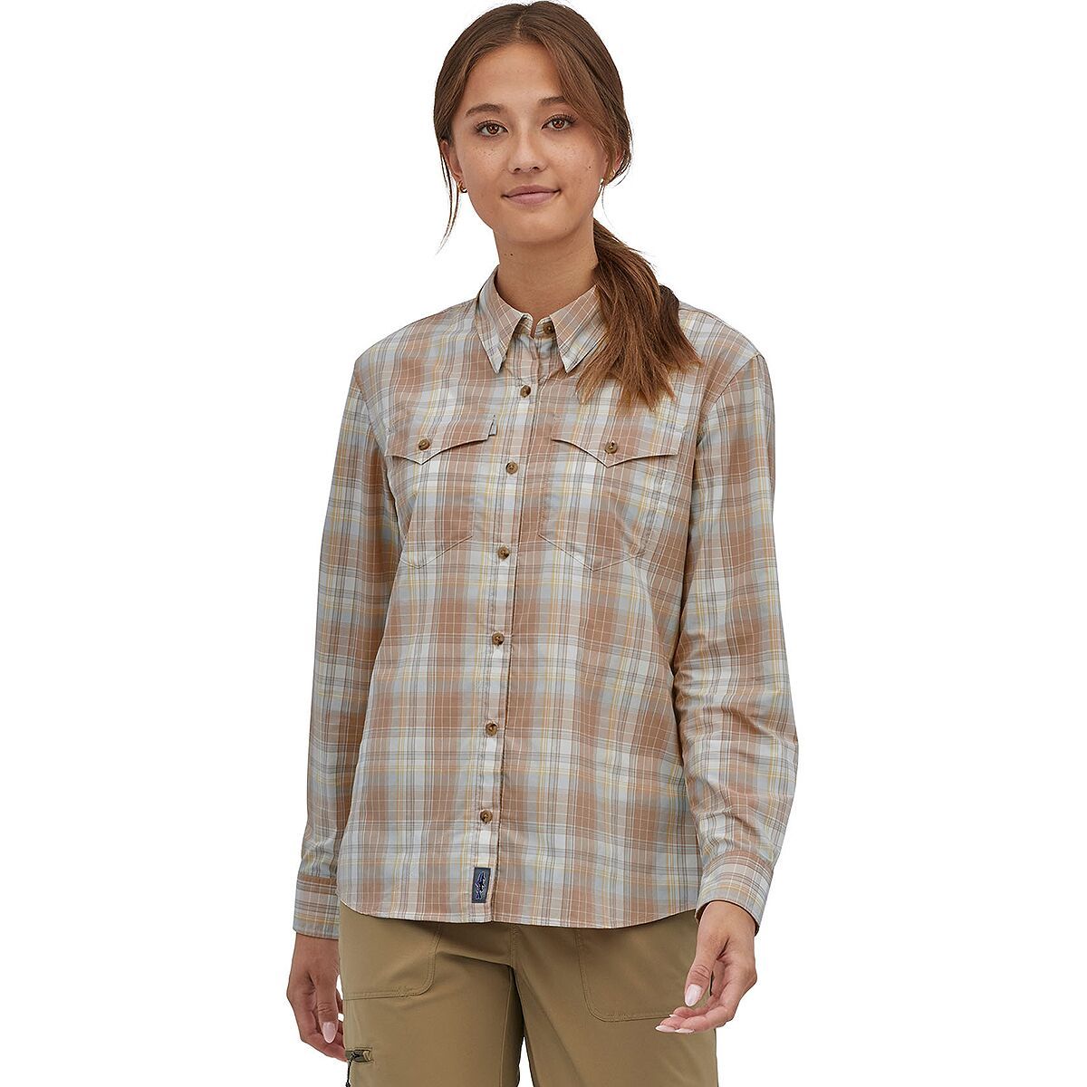 Patagonia Sun Stretch Long-Sleeve Shirt - Women's Minnow/Pampas Tan, XL