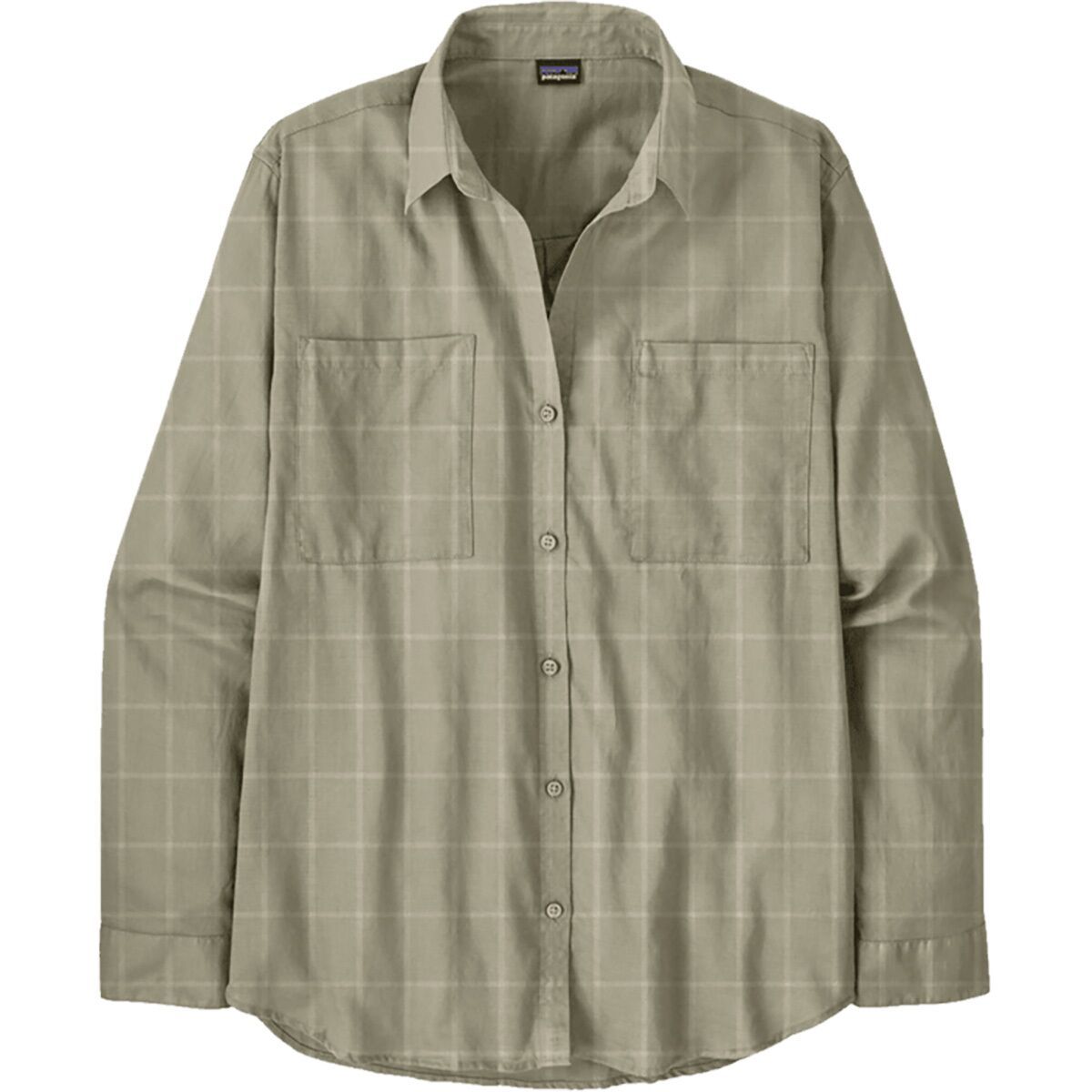 Image of Patagonia A/C Buttondown Lightweight Shirt - Women's Windowpane Dobby/Weathered Stone, M