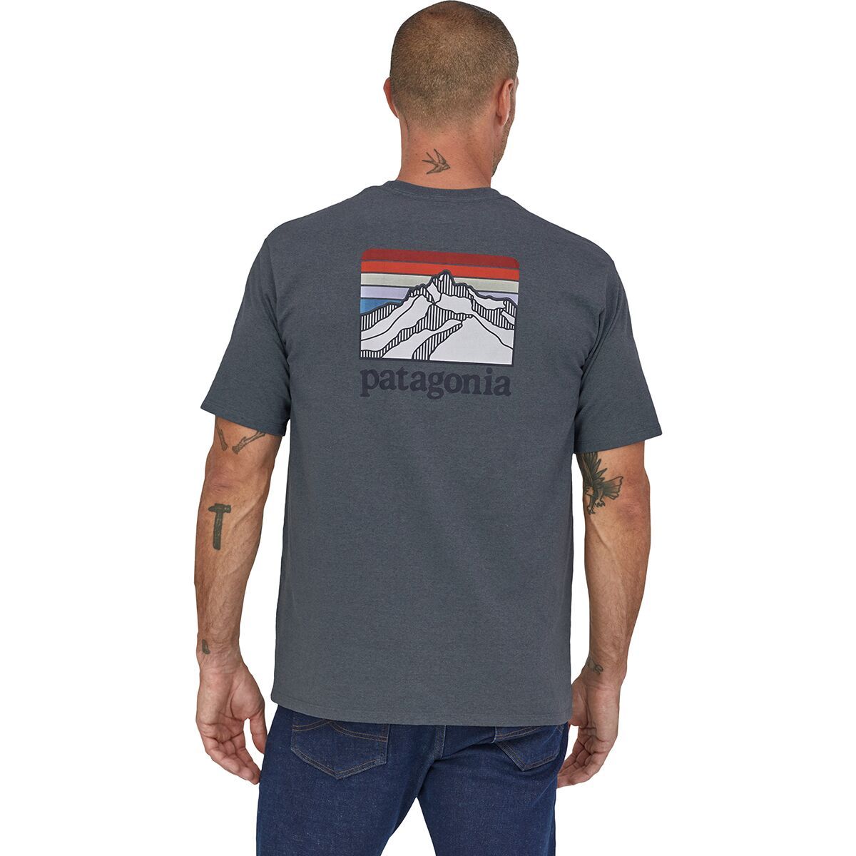 Patagonia Line Logo Ridge Pocket Responsibili-T-Shirt - Men's Plume Grey, L