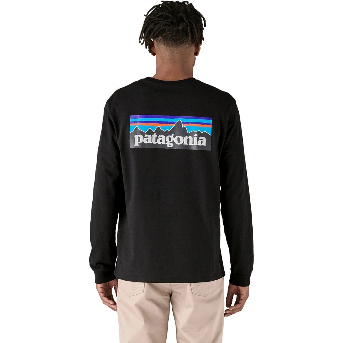 Image of Patagonia P-6 Logo Long-Sleeve Responsibili-T-Shirt - Men's Black, M