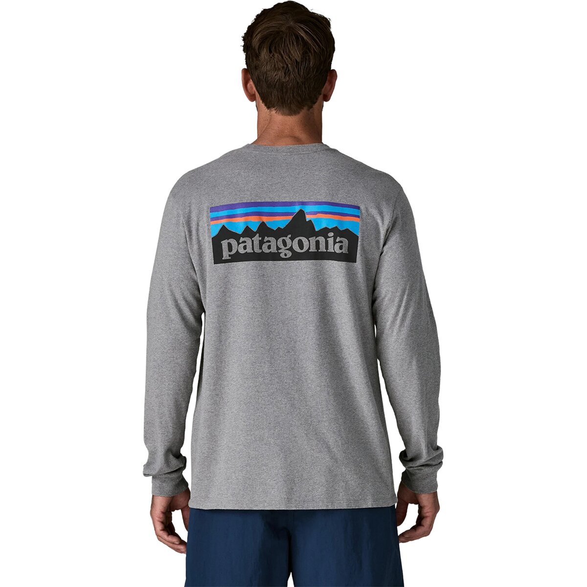 Image of Patagonia P-6 Logo Long-Sleeve Responsibili-T-Shirt - Men's Gravel Heather, XXL