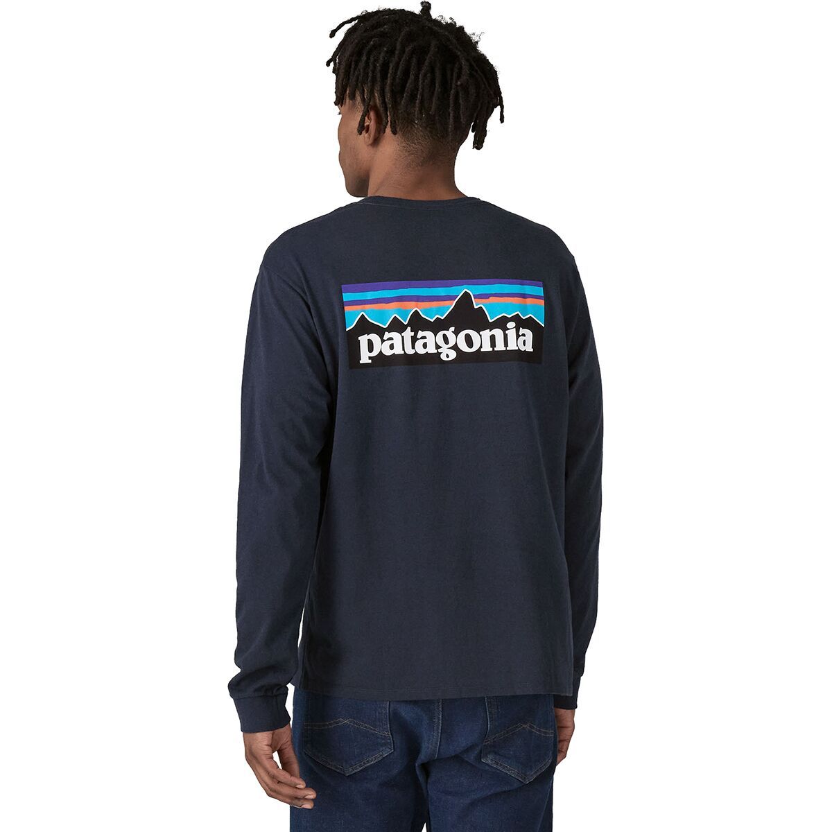 Image of Patagonia P-6 Logo Long-Sleeve Responsibili-T-Shirt - Men's New Navy, L