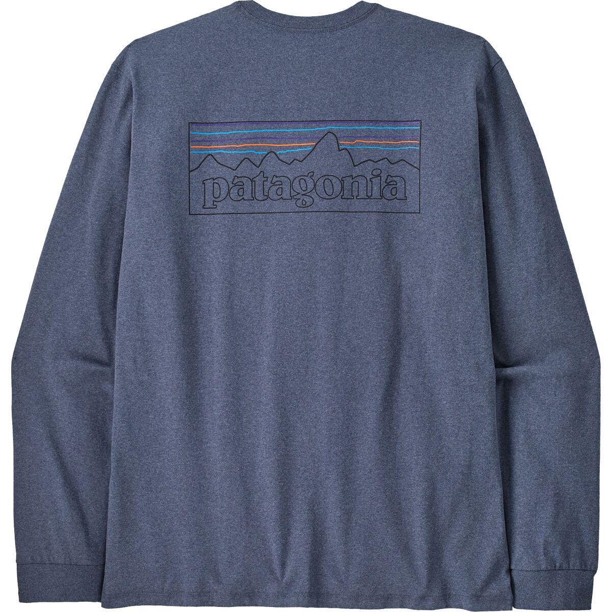 Image of Patagonia P-6 Logo Long-Sleeve Responsibili-T-Shirt - Men's P-6 Outline: Current Blue, XXL