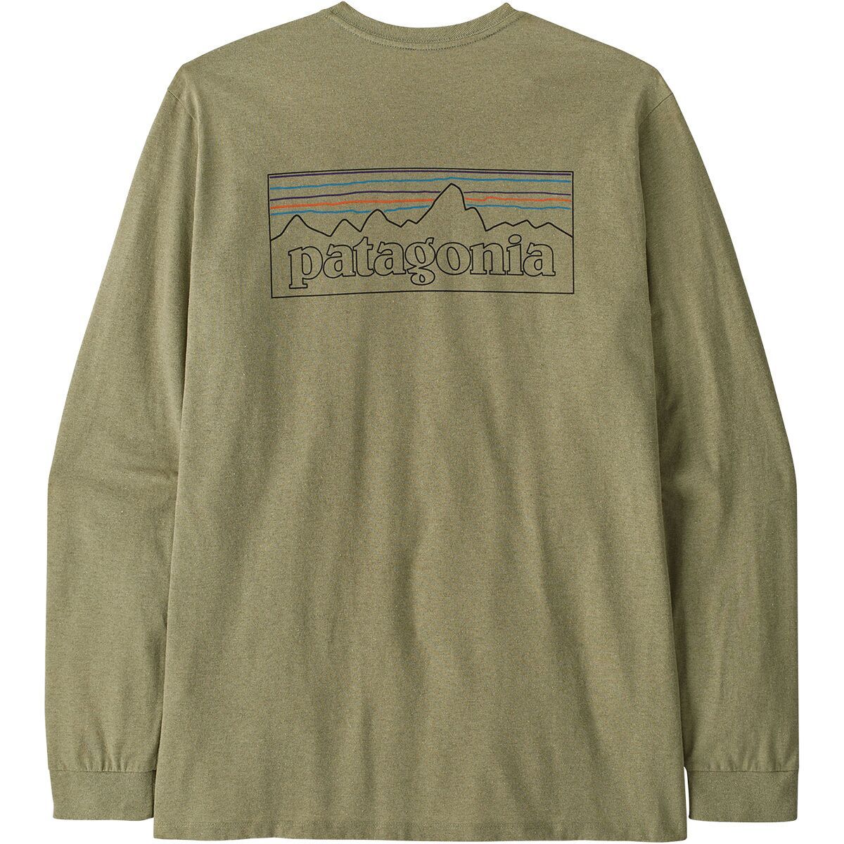 Image of Patagonia P-6 Logo Long-Sleeve Responsibili-T-Shirt - Men's P-6 Outline: Gumtree Green, M