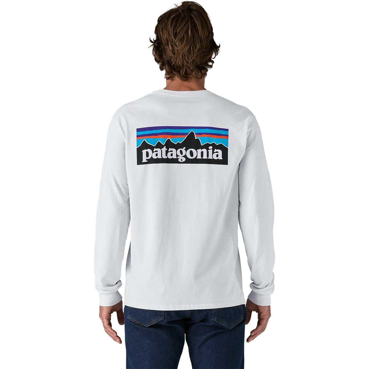 Image of Patagonia P-6 Logo Long-Sleeve Responsibili-T-Shirt - Men's White, S