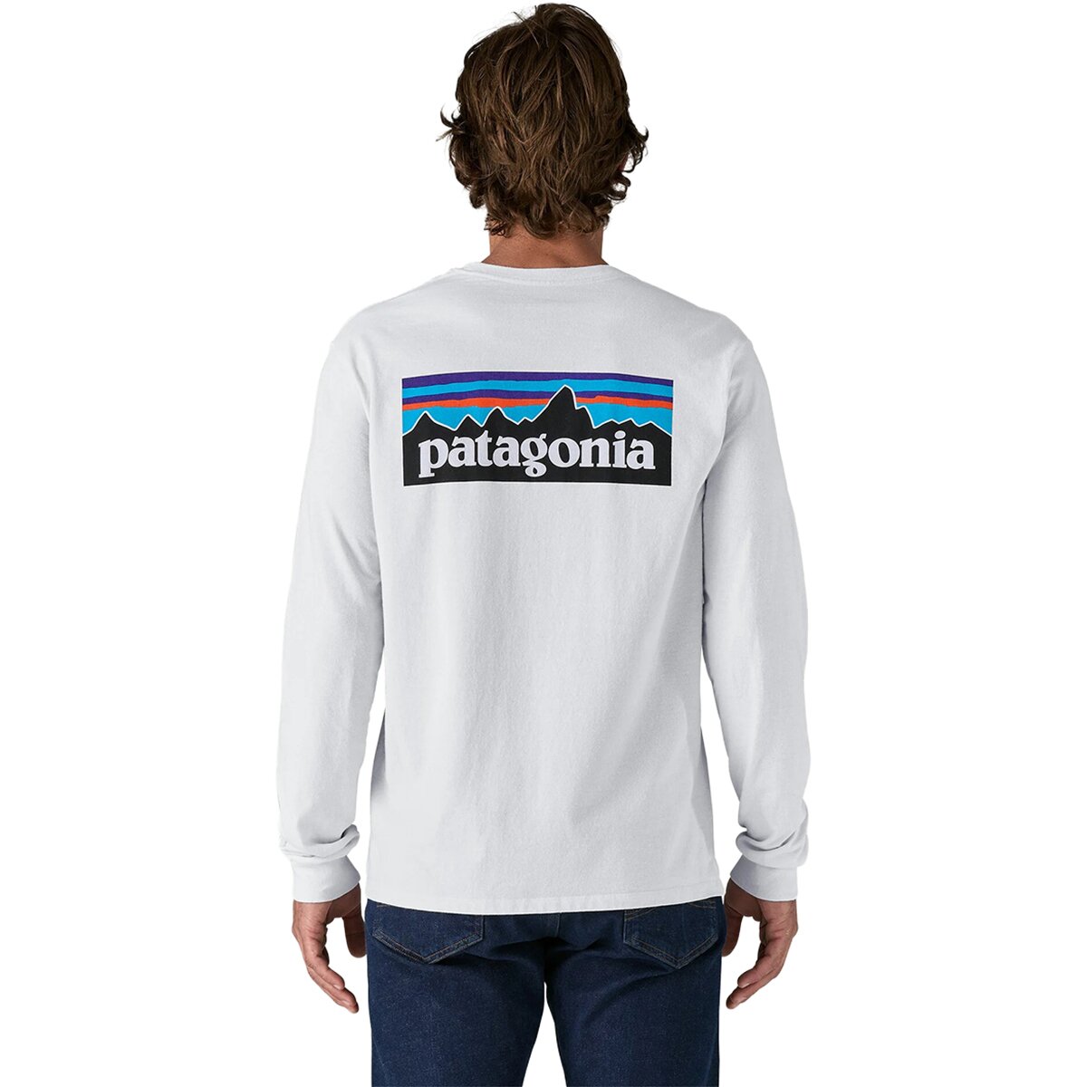 Image of Patagonia P-6 Logo Long-Sleeve Responsibili-T-Shirt - Men's White, XL